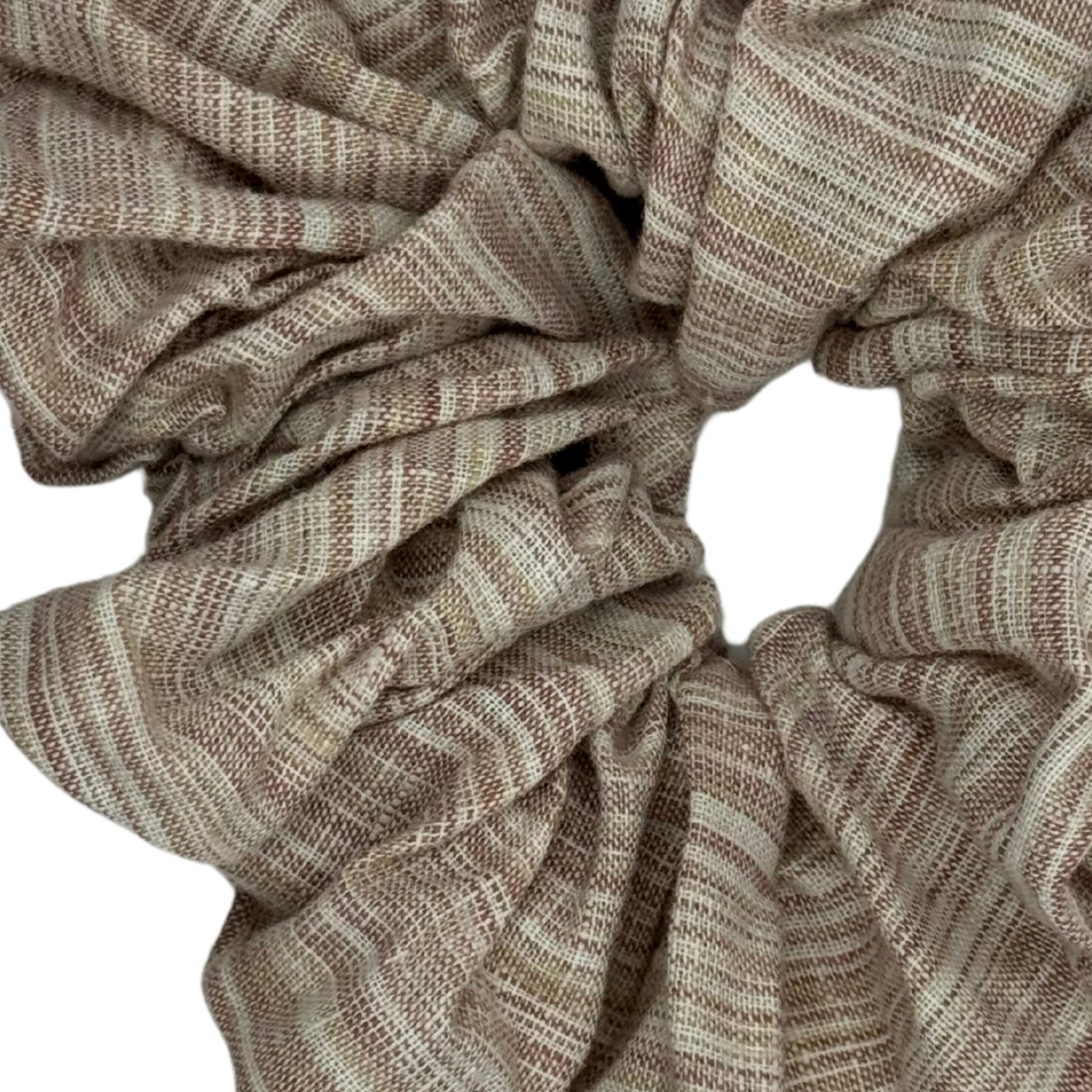 Scrunchies Colet blanco y cafe suave grande