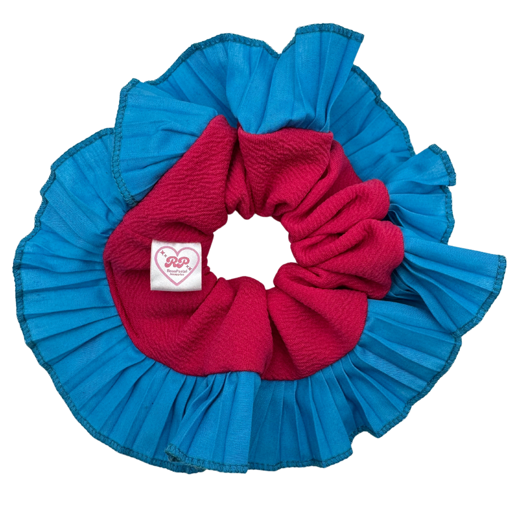 Scrunchies Rumba Simple Rojo y Azul