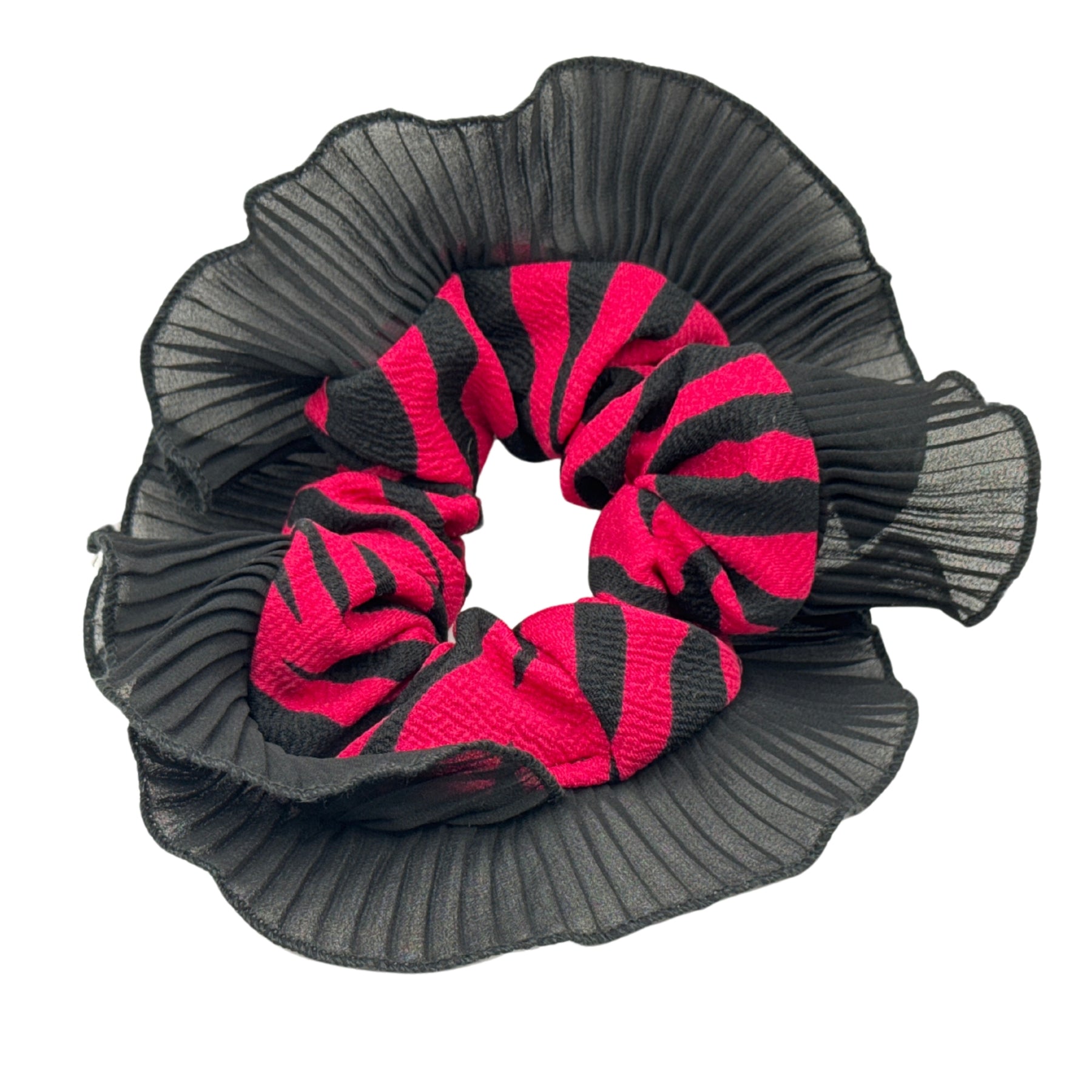 Scrunchies Rumba Simple Negro y Rojo