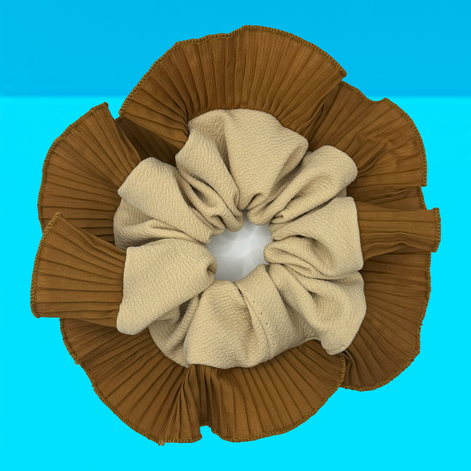 Scrunchies Rumba Simple Beige y cafe