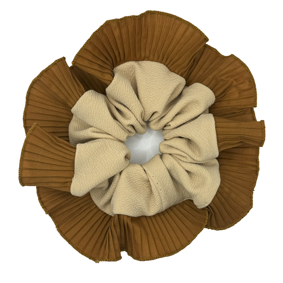 Scrunchies Rumba Simple Beige y cafe