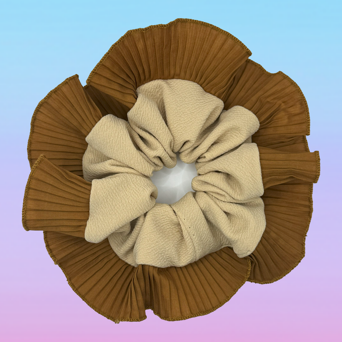 Scrunchies Rumba Simple Beige y cafe